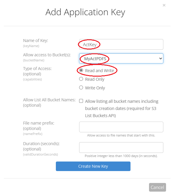 Backblaze add key2