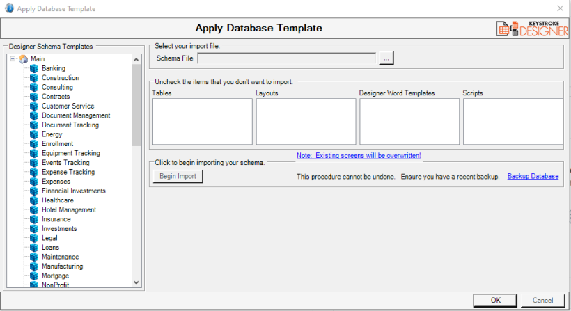 KD Apply Database Template