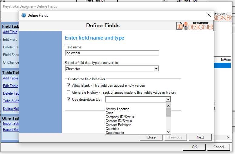 KD Dropdown List