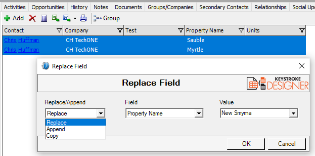 KD Replacing Field Values