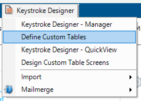 Define Custom Tables