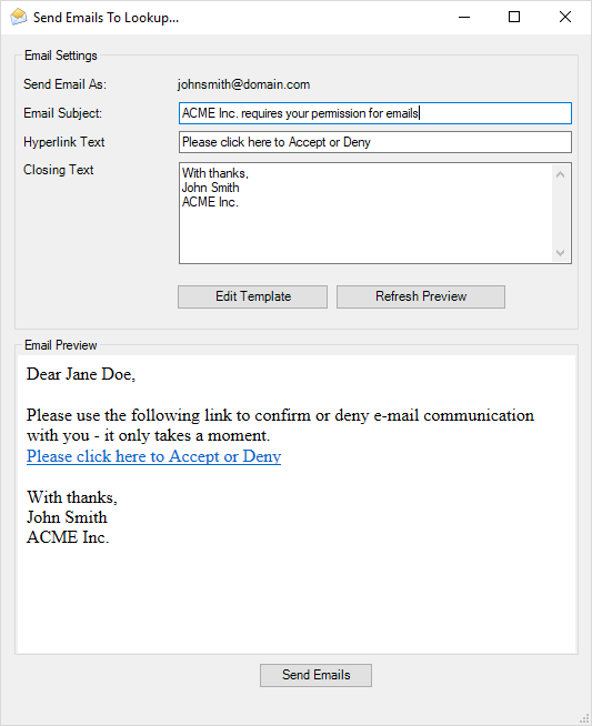 Optin Emails in MailManager