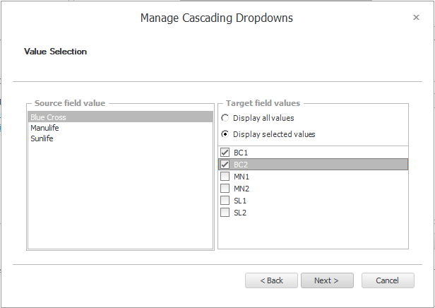 T4A Cascading Dropdowns Value selection